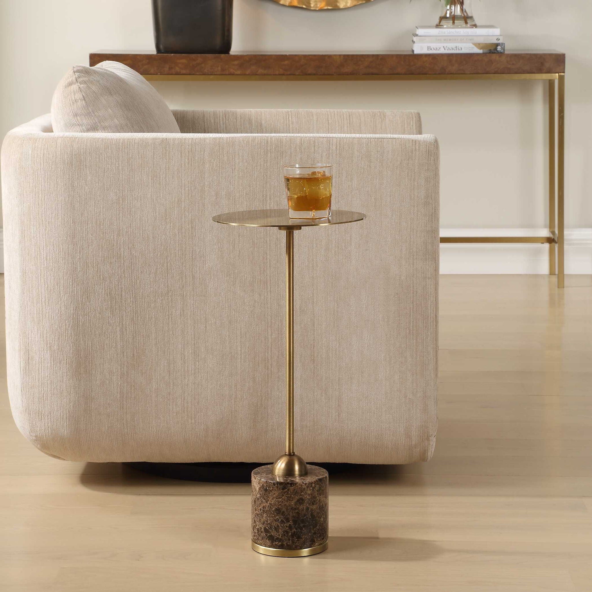 Verlin - Brass Drink Table - Black