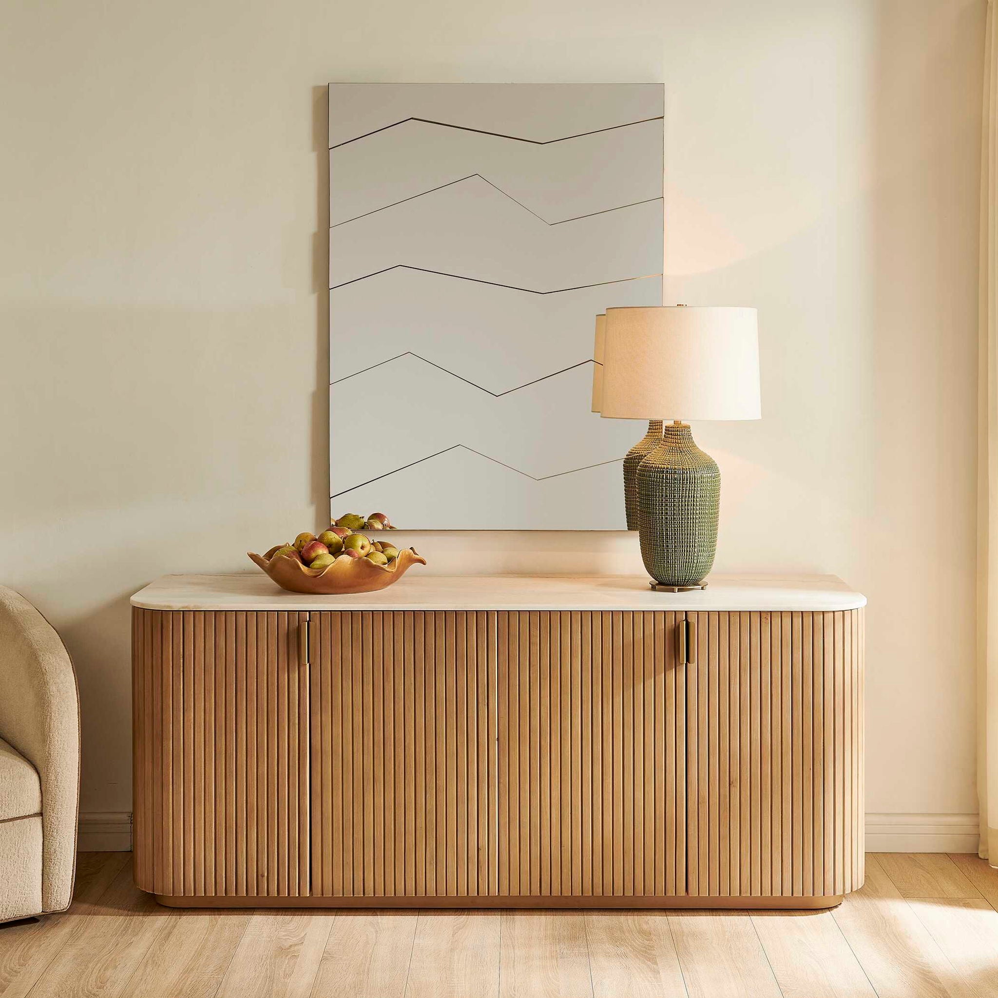 Arik - 4 Door Walnut Cabinet - Woodtone