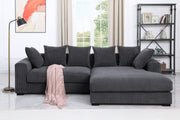 Naomi - 3 Piece Upholstered Sectional - Dark Gray