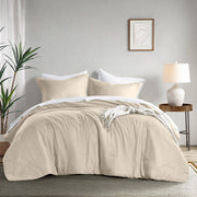 Camden - Full/Queen Chambray Print Solid Comforter Set - Neutral