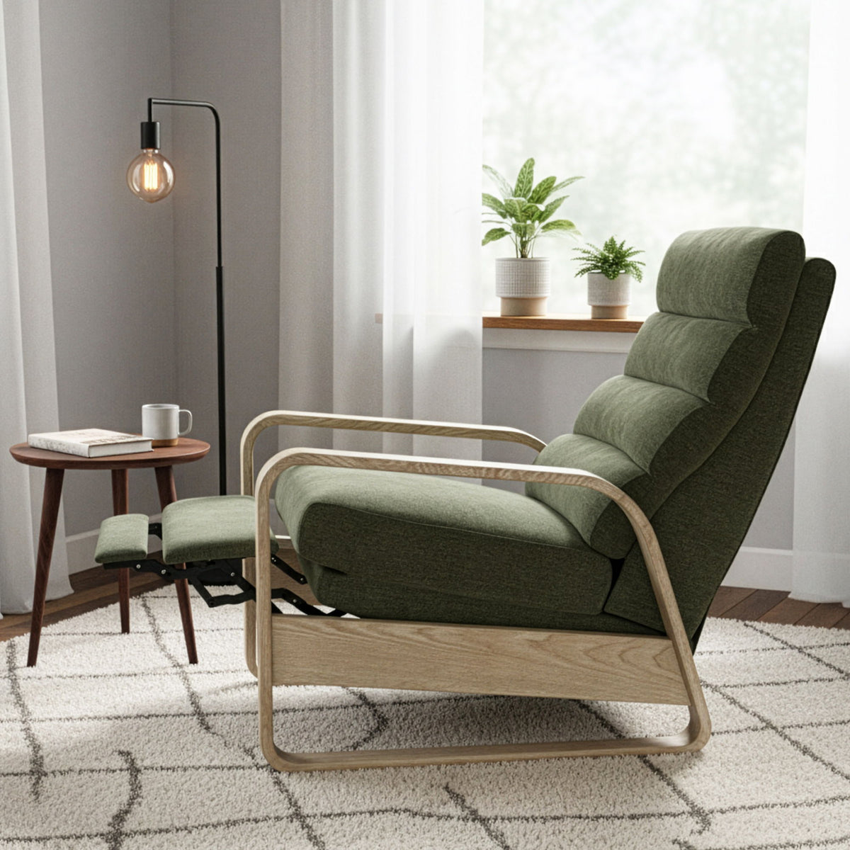 Jordan - Framed Push Back Recliner - Green