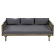 Claremont - 3 Seater Daybed With Slat Paneling And Water Resistant Cushions - Gray