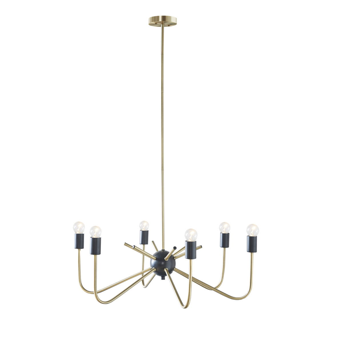 Alexis - 6-Light Two-Tone Chandelier - Antique Brass