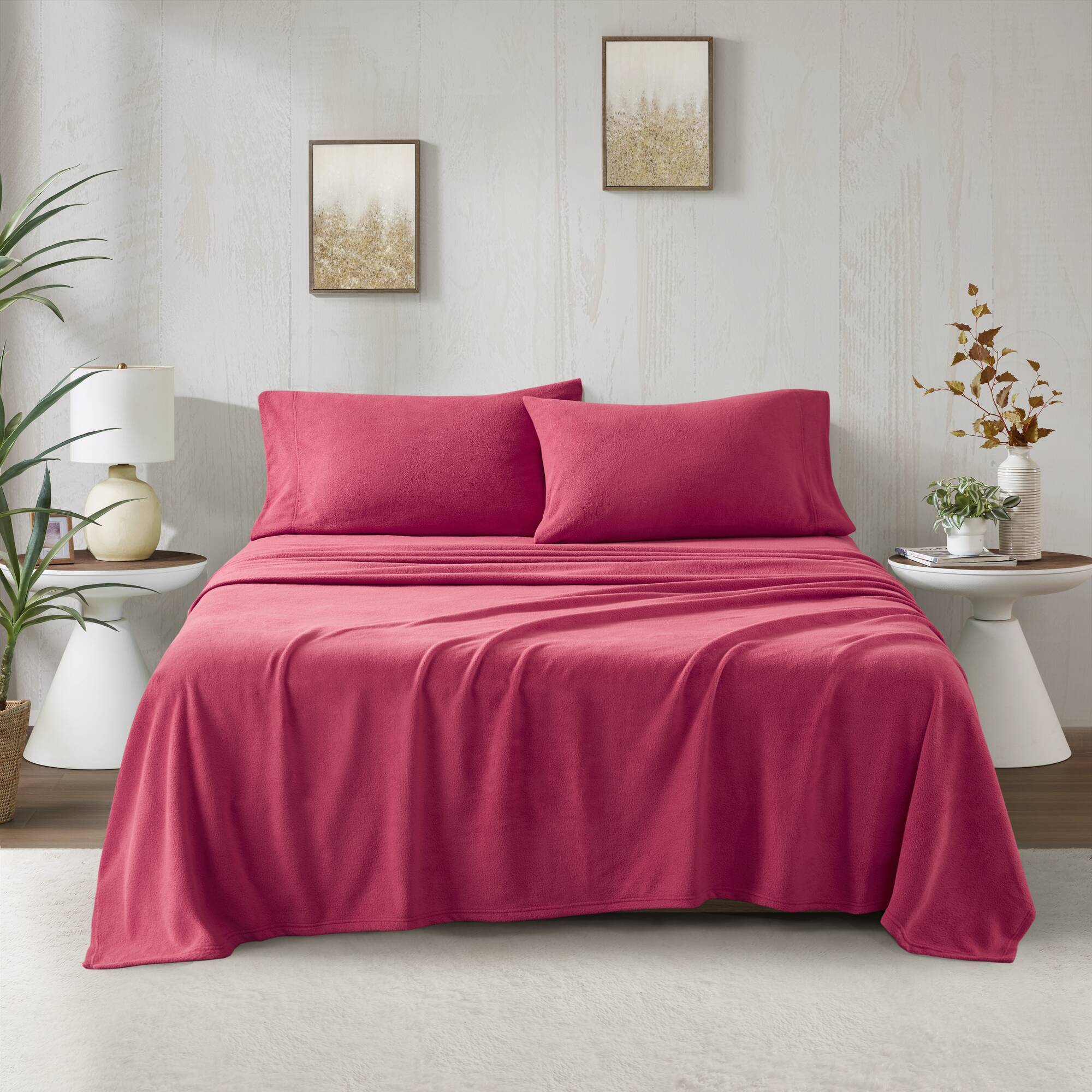 Micro Fleece - Twin Long Sheet Set - Red