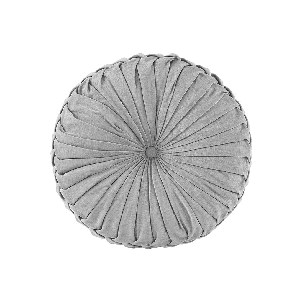 Loretta - Round Floor Pillow Cushion - Gray