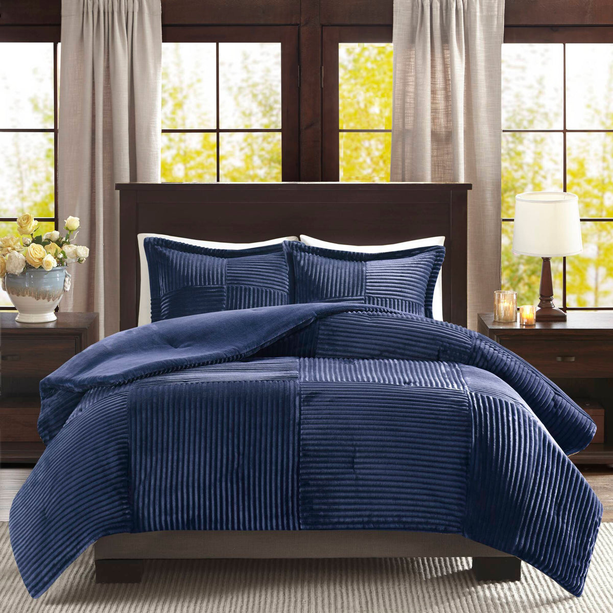 Parker - King Comforter Mini Set - Navy