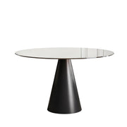 Round Dining Table - Black / Brown - Glass