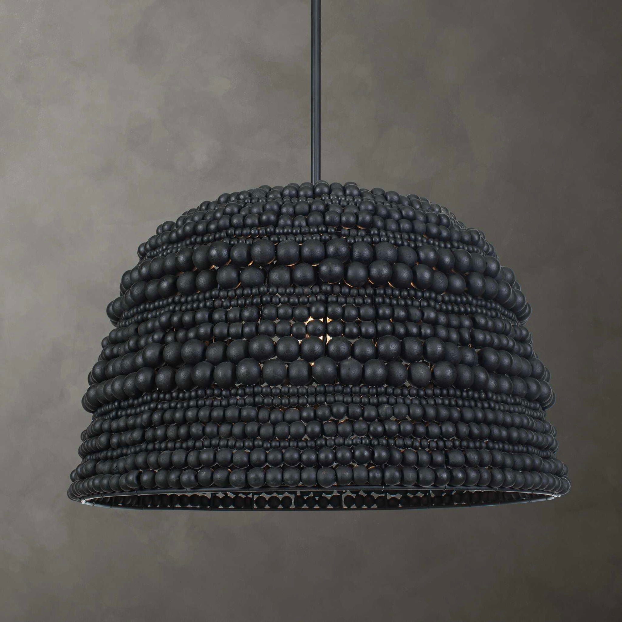 Persephone - Bead 1 Light Pendant - Black