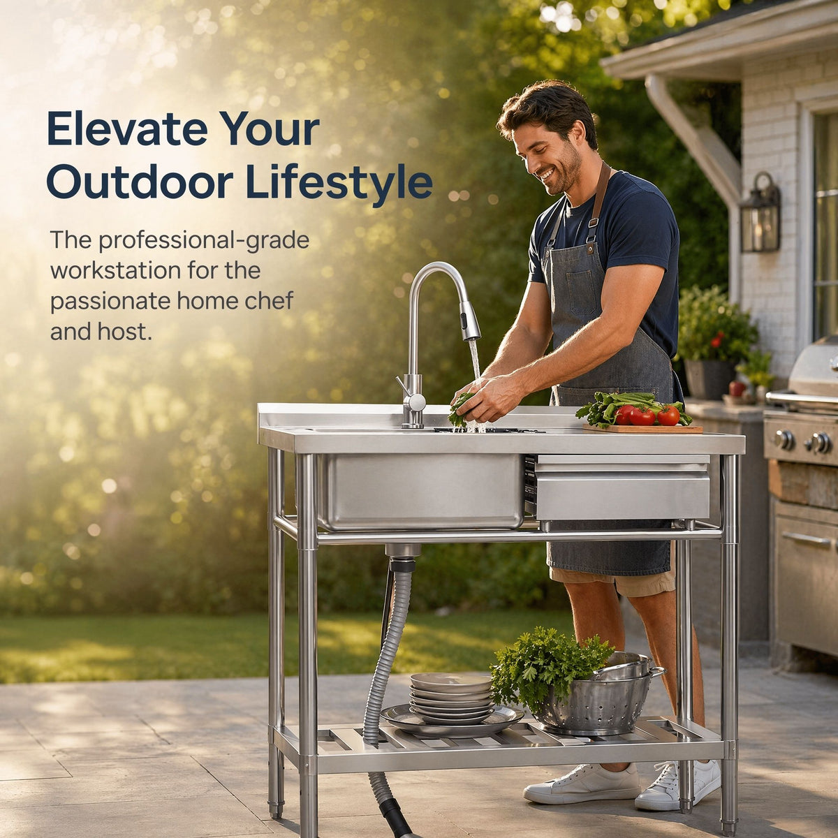 Freestanding Utility Sink With Accents