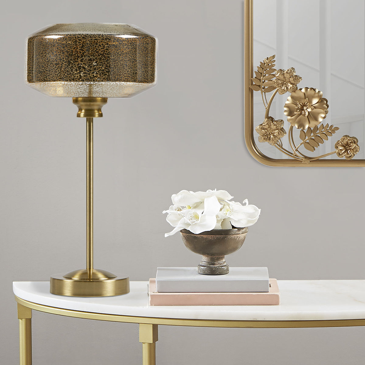 Lumivive - Mercury Glass Table Lamp - Gold