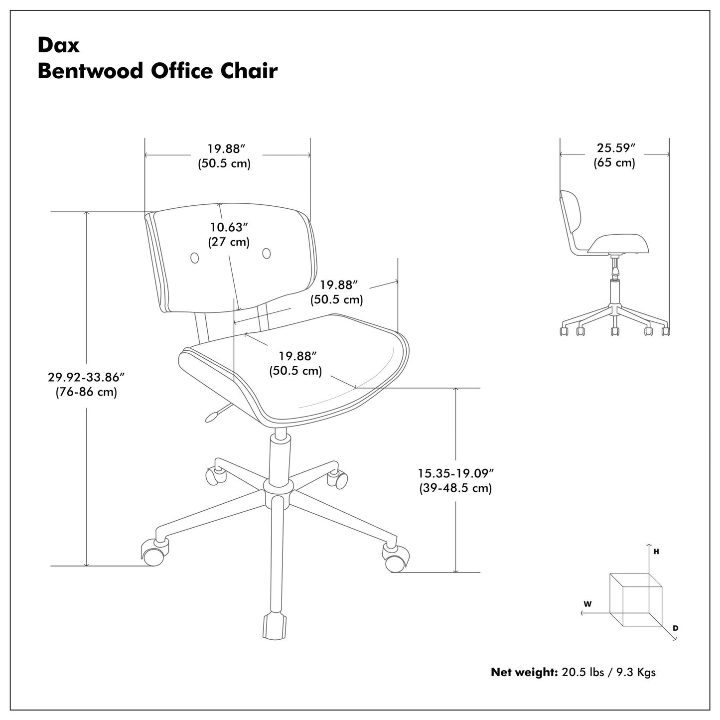 Dax - Bentwood Adjustable Office Chair
