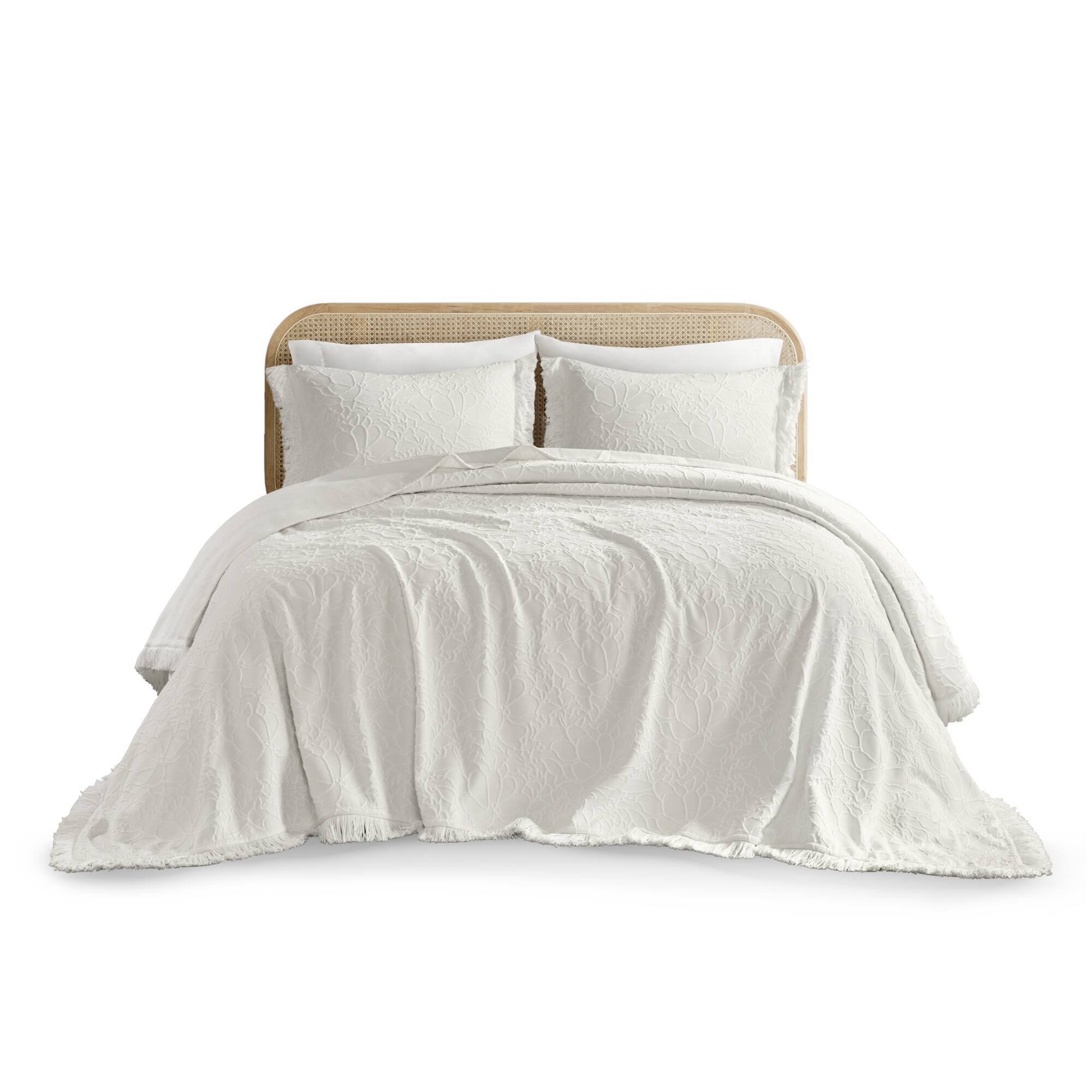 Willow - 3 Piece Queen Bedspread Set - White