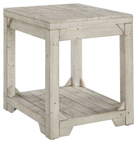 Fregine - Rectangular End Table - Whitewash
