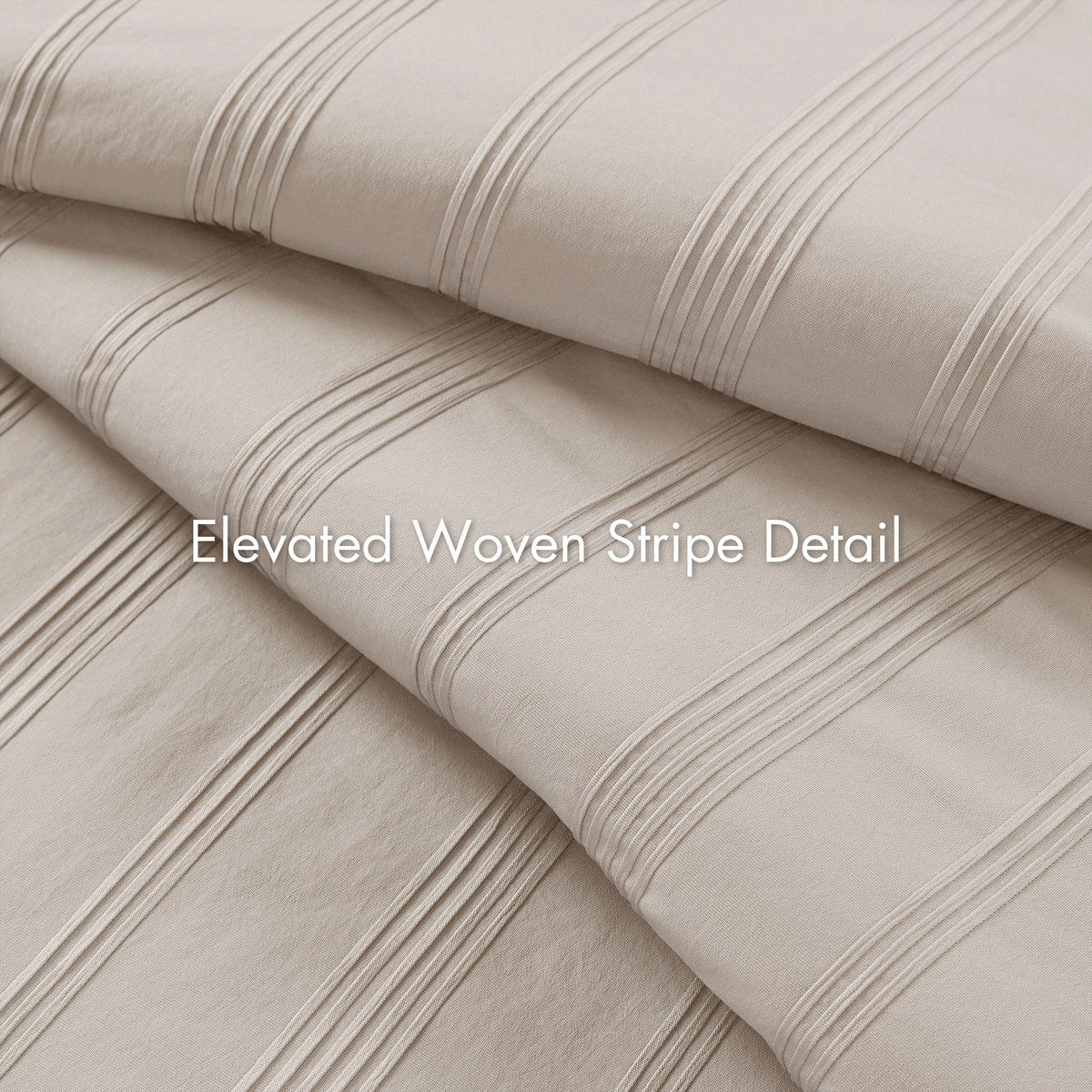 Logan - Twin/Twin Long Striped Comforter Set - Neutral