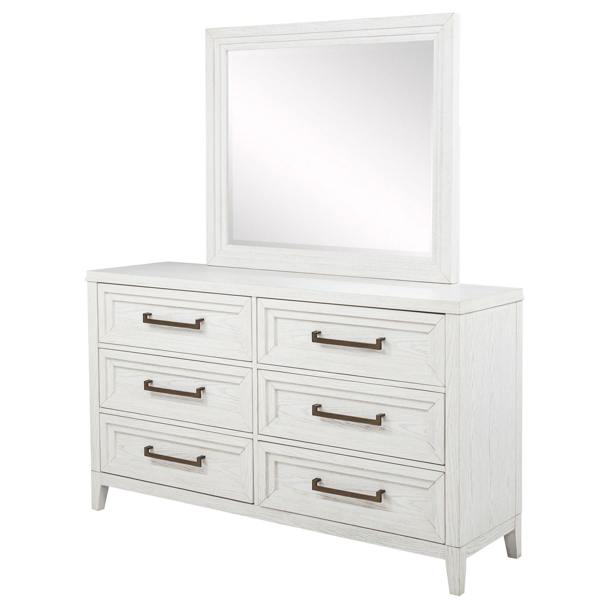 6 Drawer Dresser & Mirror - White