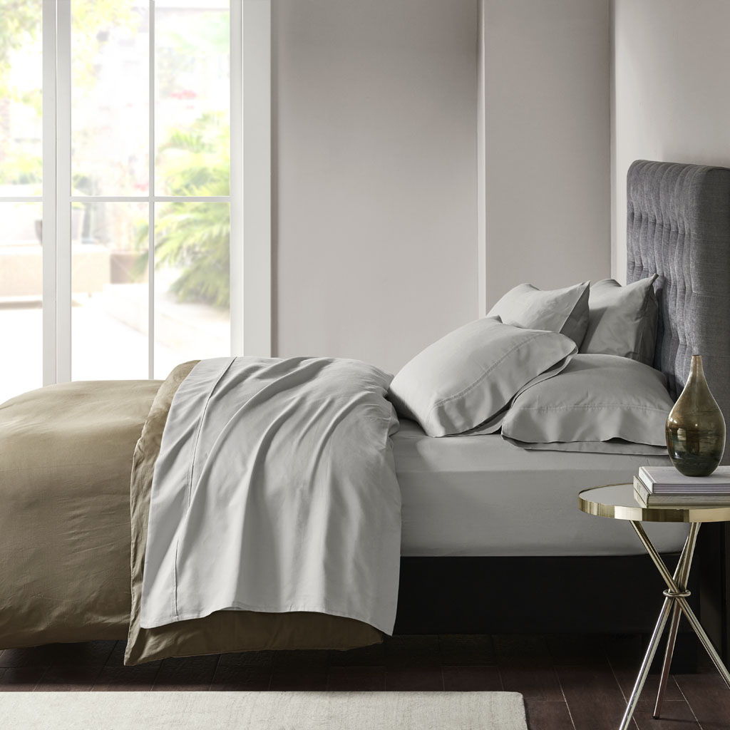 800 Thread Count - Split King Sheet Set - Gray