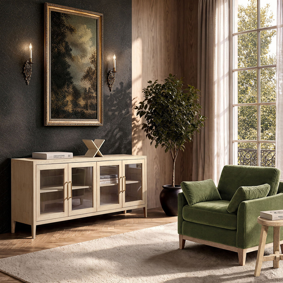 Marlowe - Glass Door Sideboard - White