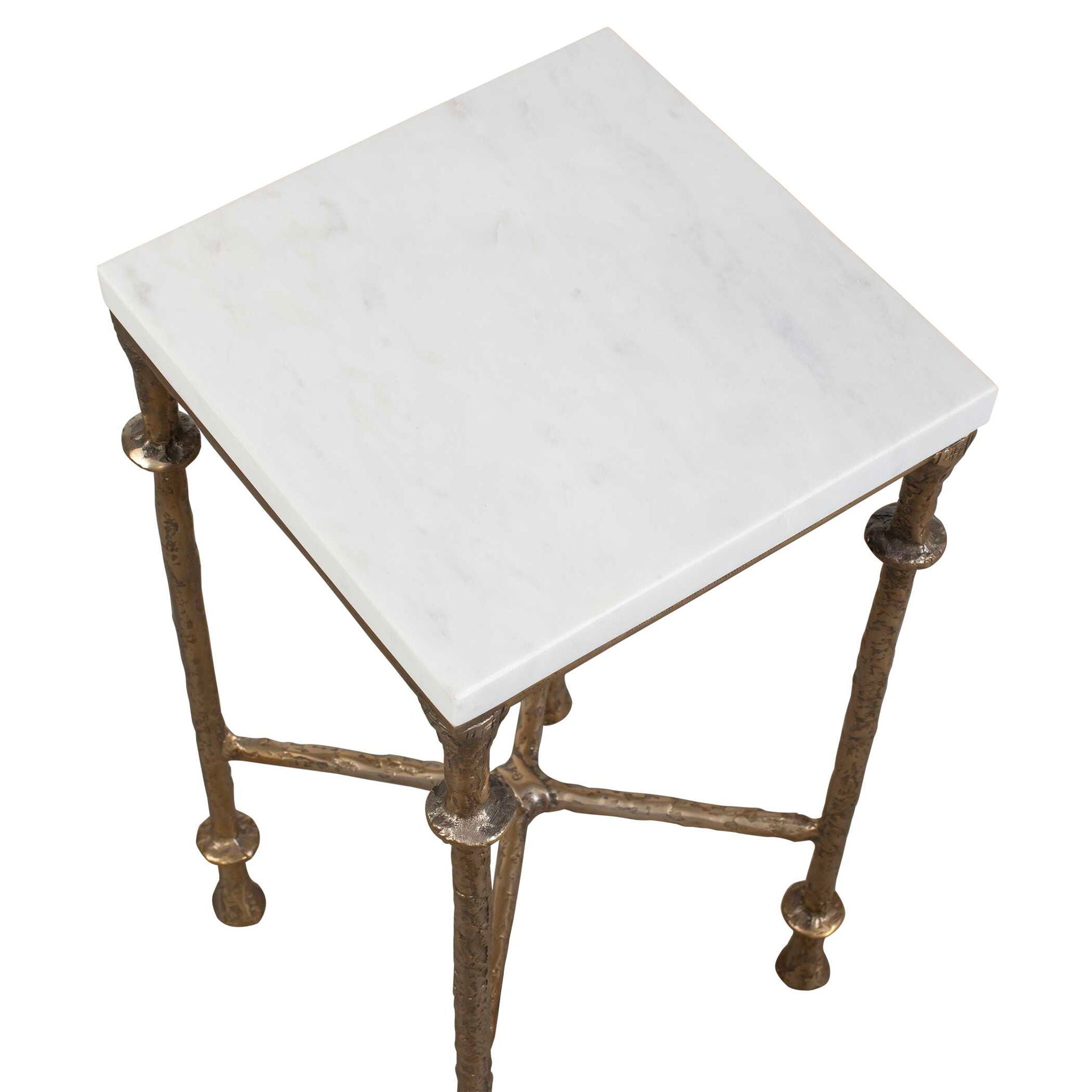 Penelope - Marble Accent Table - Brass / White