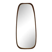Zachari - Asymmetrical Tall Mirror - Gold / Woodtone
