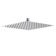 16" Square Rainfall Shower Head Fixed Wall Mount With Full Body Coverage & Self Cleaning Silicone Nozzles - Chrome
