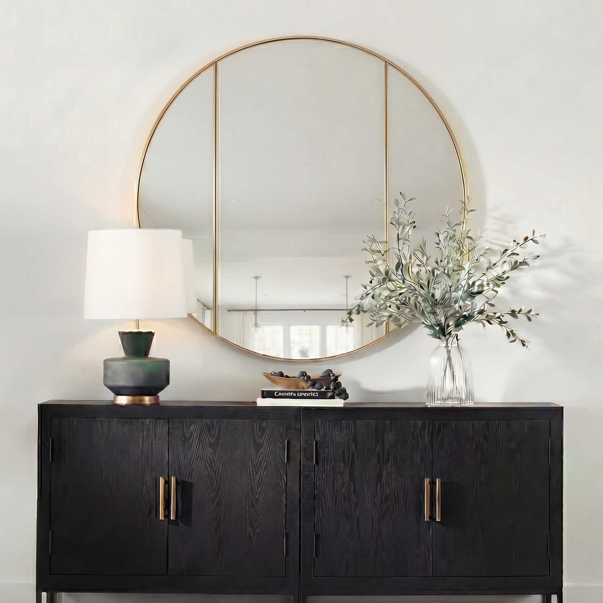 Amram - Round Mirror - Antique Brass / Gold