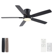 Mordern Flush Mount Ceiling Fan With Light And Remote Control