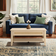 Lennox - Lift-Top Coffee Table With Storage & Lower Open Shelf - Natural