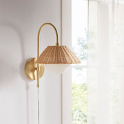 Laguna - Rattan Weave Wall Sconce - Gold