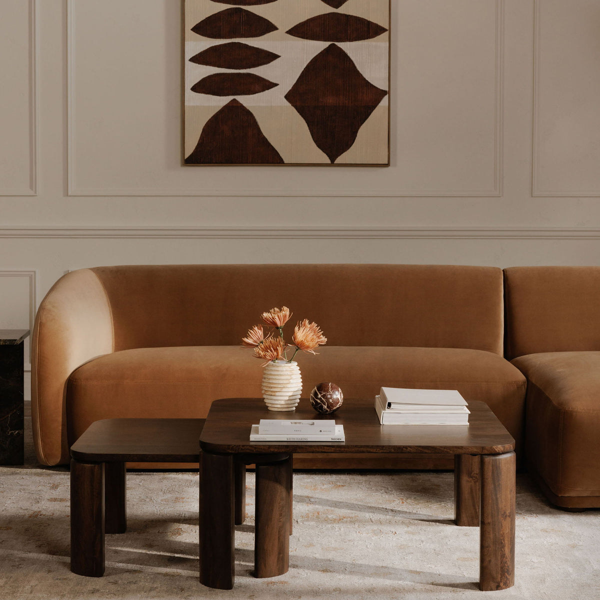 Amada - Framed Painting - Beige