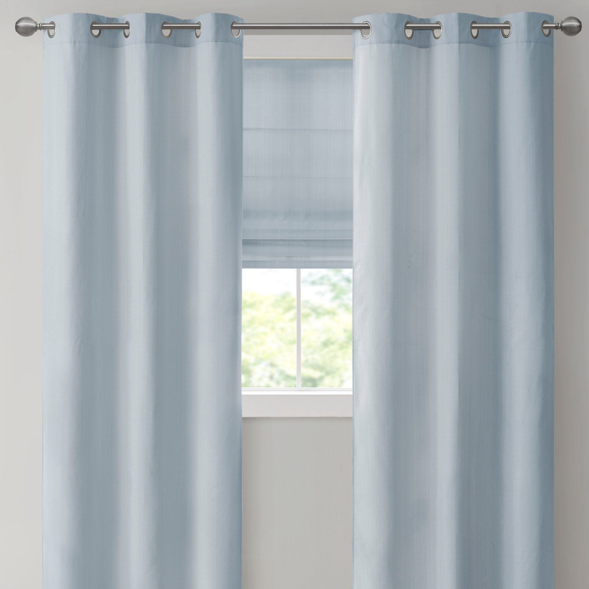 Galen - 31" Basketweave Room Darkening Cordless Roman Shade - Blue