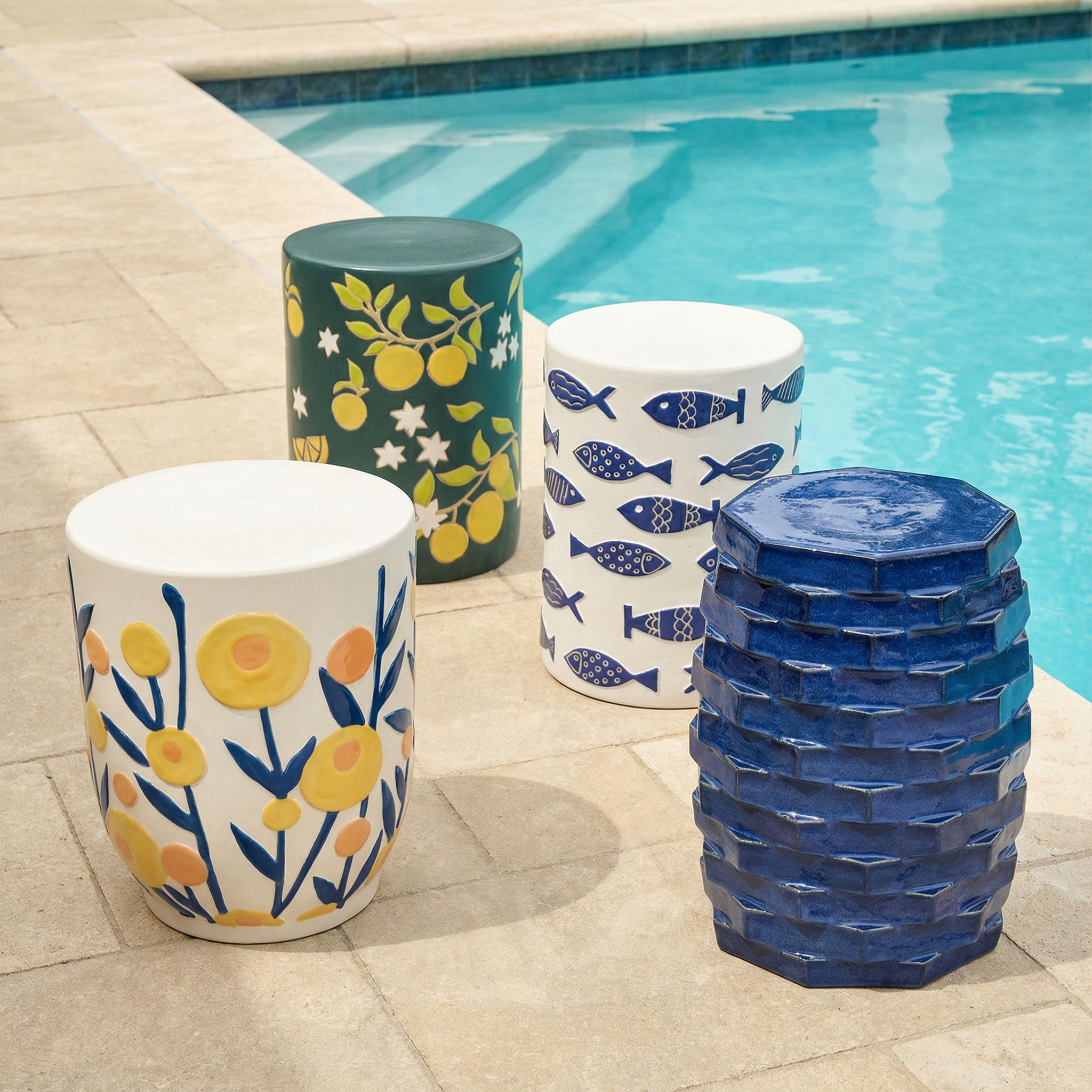 Ceramic Indoor / Outdoor Table - Summer Garden