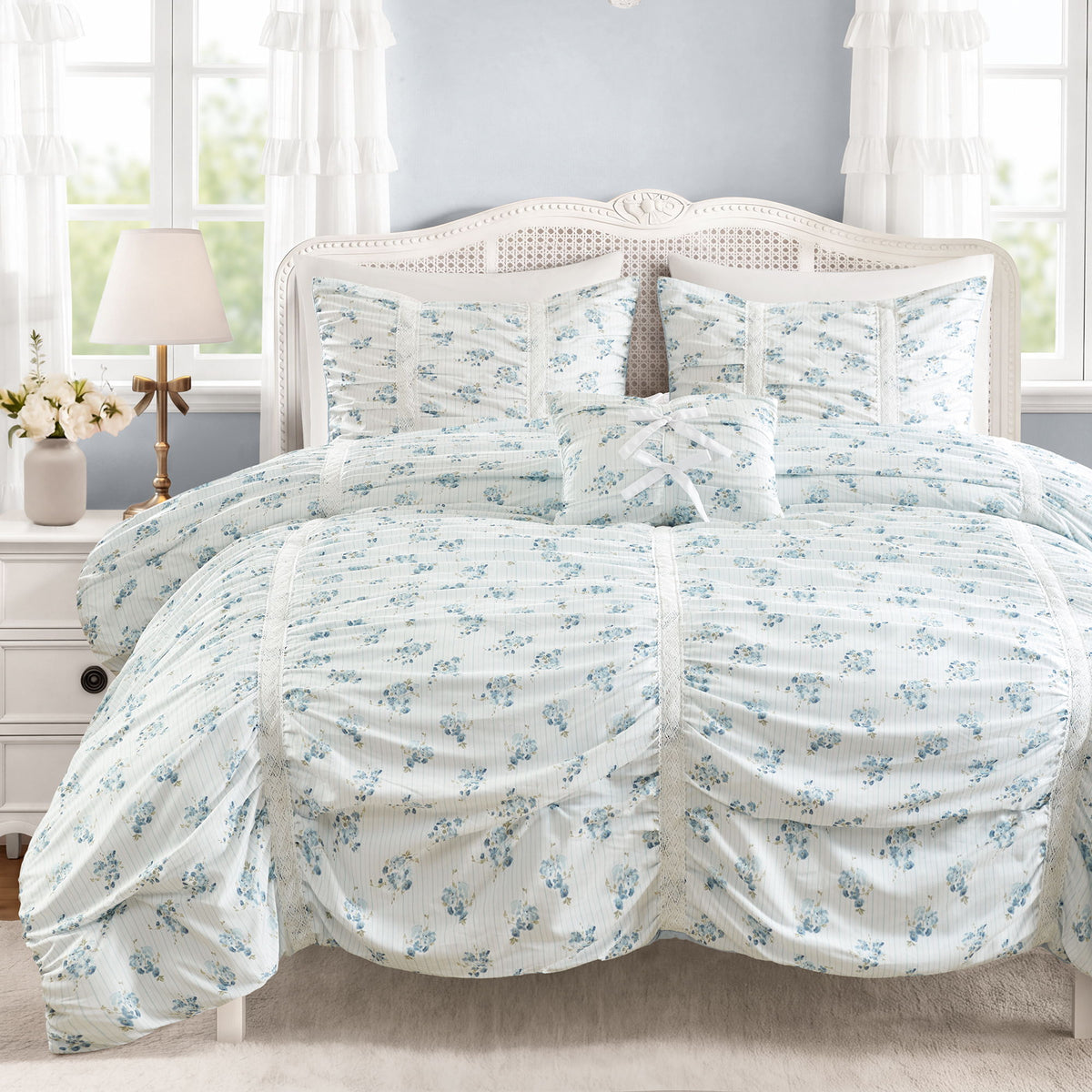 Anabelle - Twin Long Comforter Set - Blue