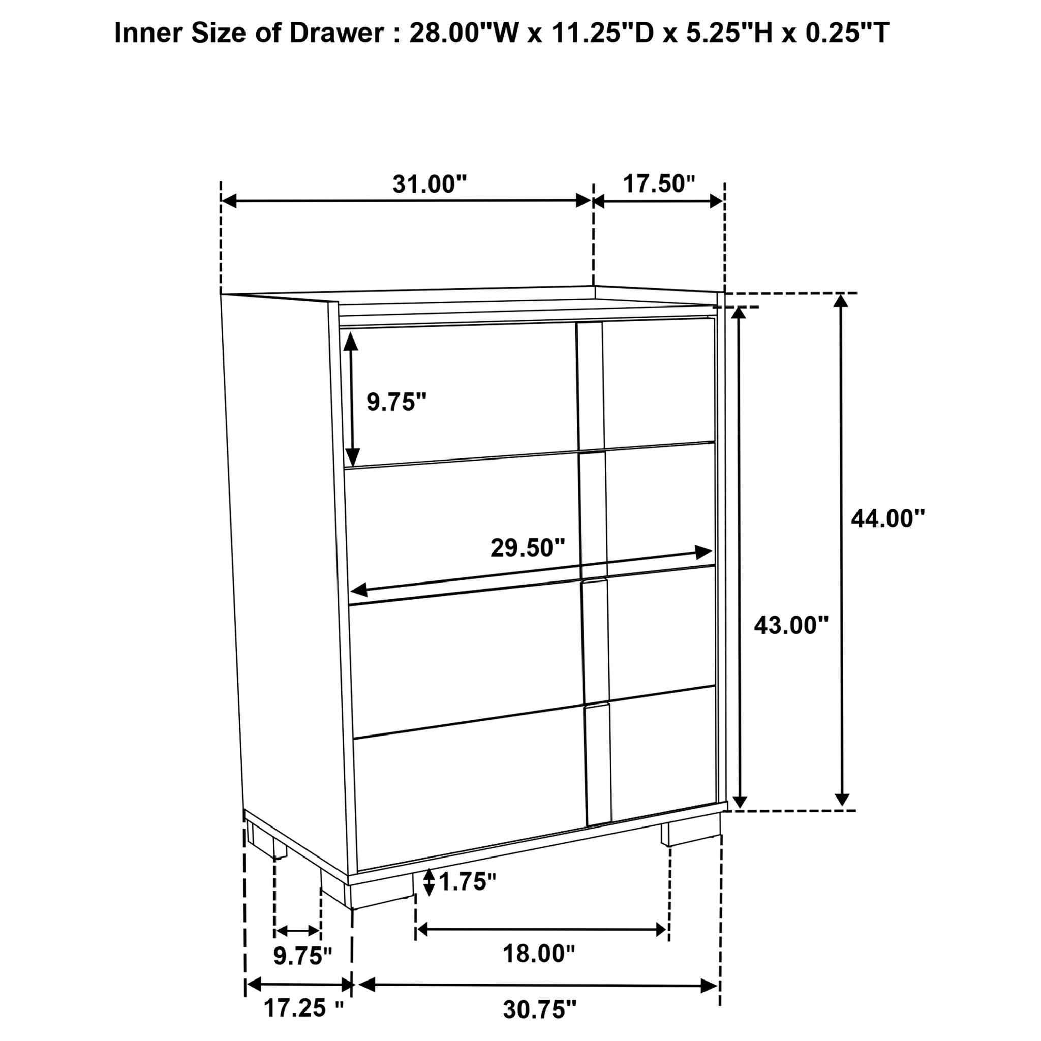 Lincoln - 4 Drawer Chest Of Drawers - Natural