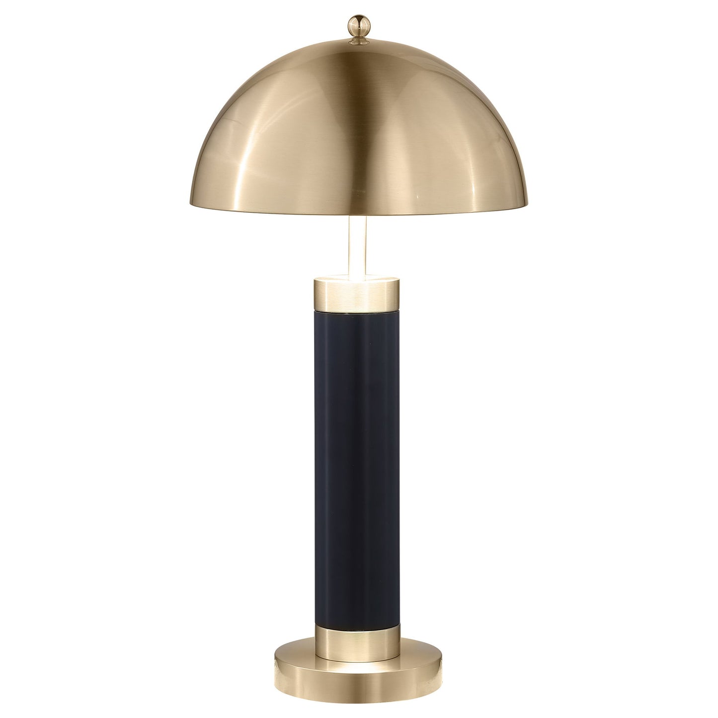 Leoch - Dome Shade Pillar Table Lamp Set With Dome - Black