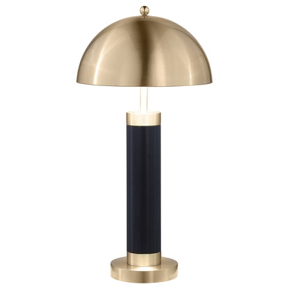 Leoch - Dome Shade Pillar Table Lamp Set With Dome - Black