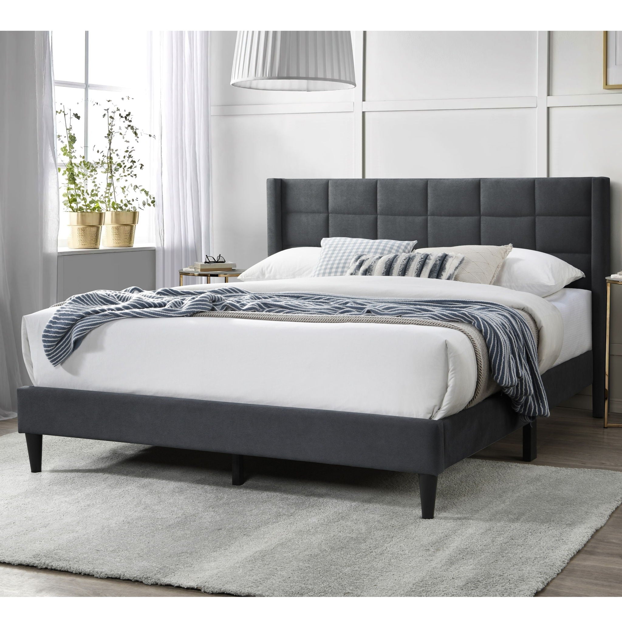 Bed Upholstered Box Design Headboard