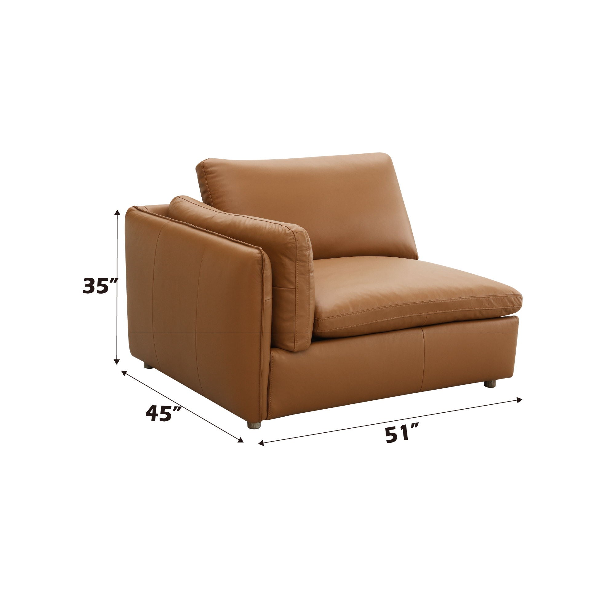 Brighton - Top Grain Modular Sectional - Brown