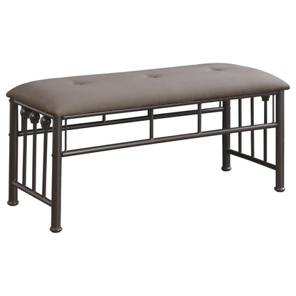 Upholstered Bench - Brown / Dark Bronze