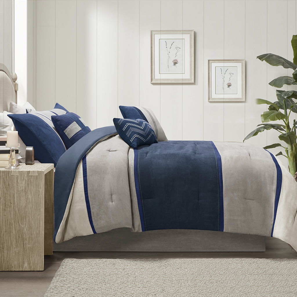 Palisades - California King 7 Piece Comforter Set - Blue