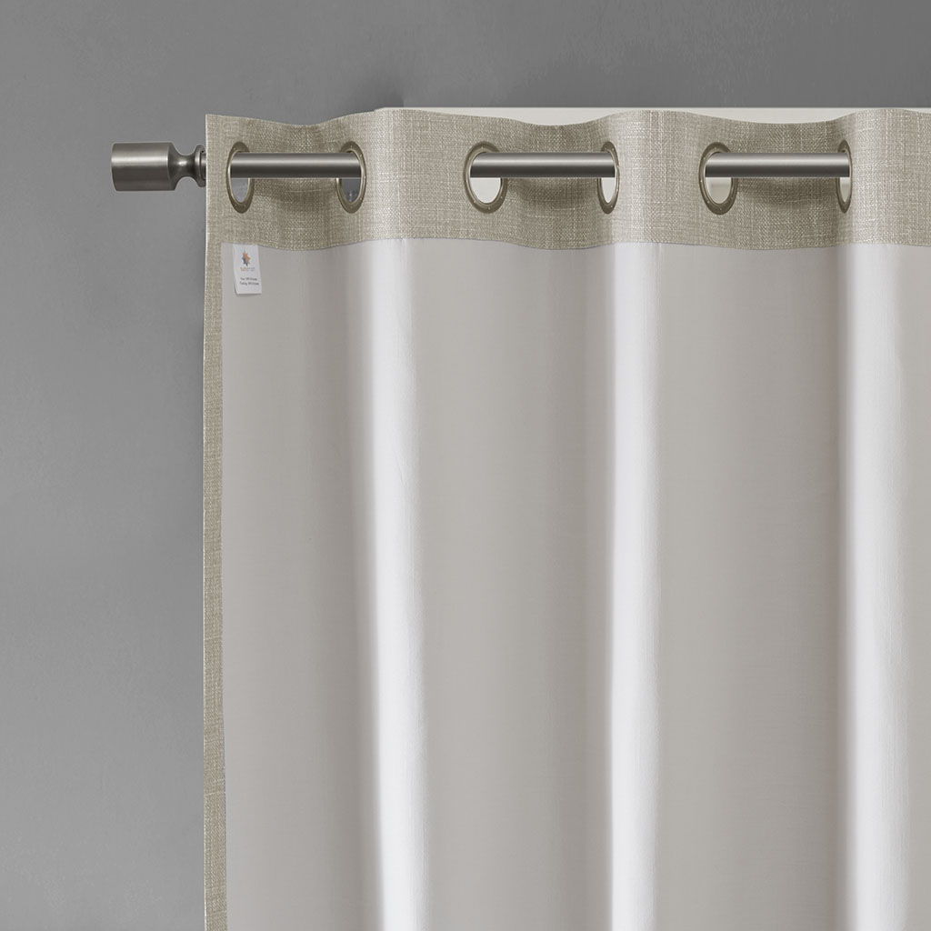Maya - Printed Heathered Total Blackout Window Patio Panel - Taupe