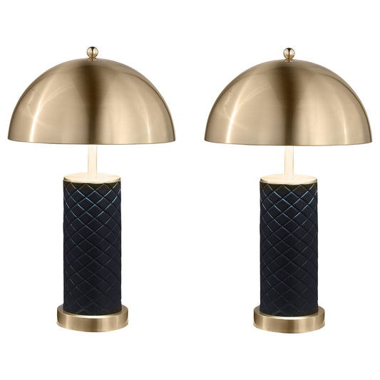 Mantova - Dome Quilted Lamp (Set of 2) - Black