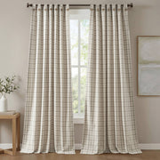 Anaheim - Plaid Rod Pocket And Back Tab Curtain Panel With Fleece Lining - Neutral