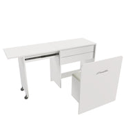 Folding Desk With Mirror And Storage Stol For Bedroom