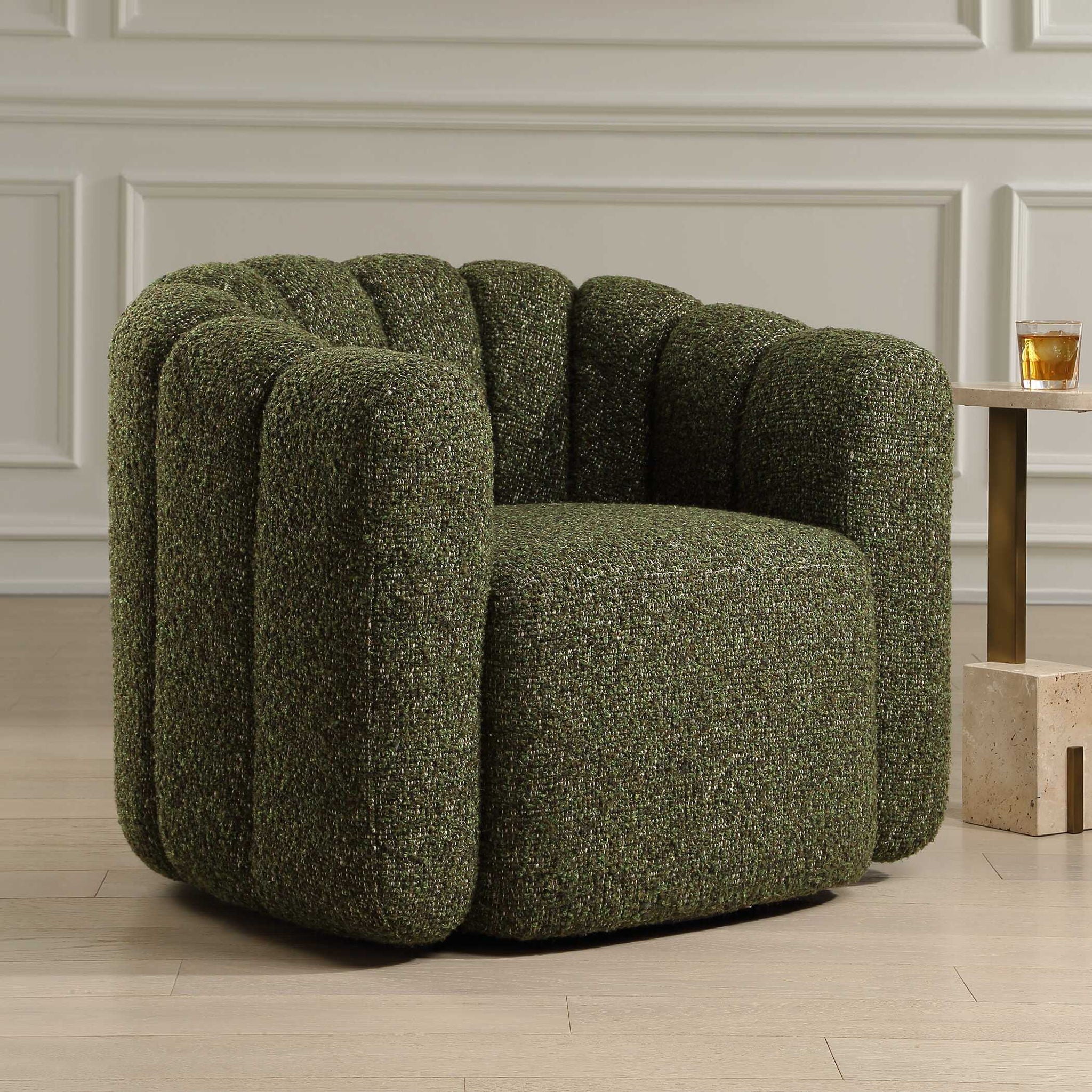 Lenoir - Upholstered Swivel Chair - Green