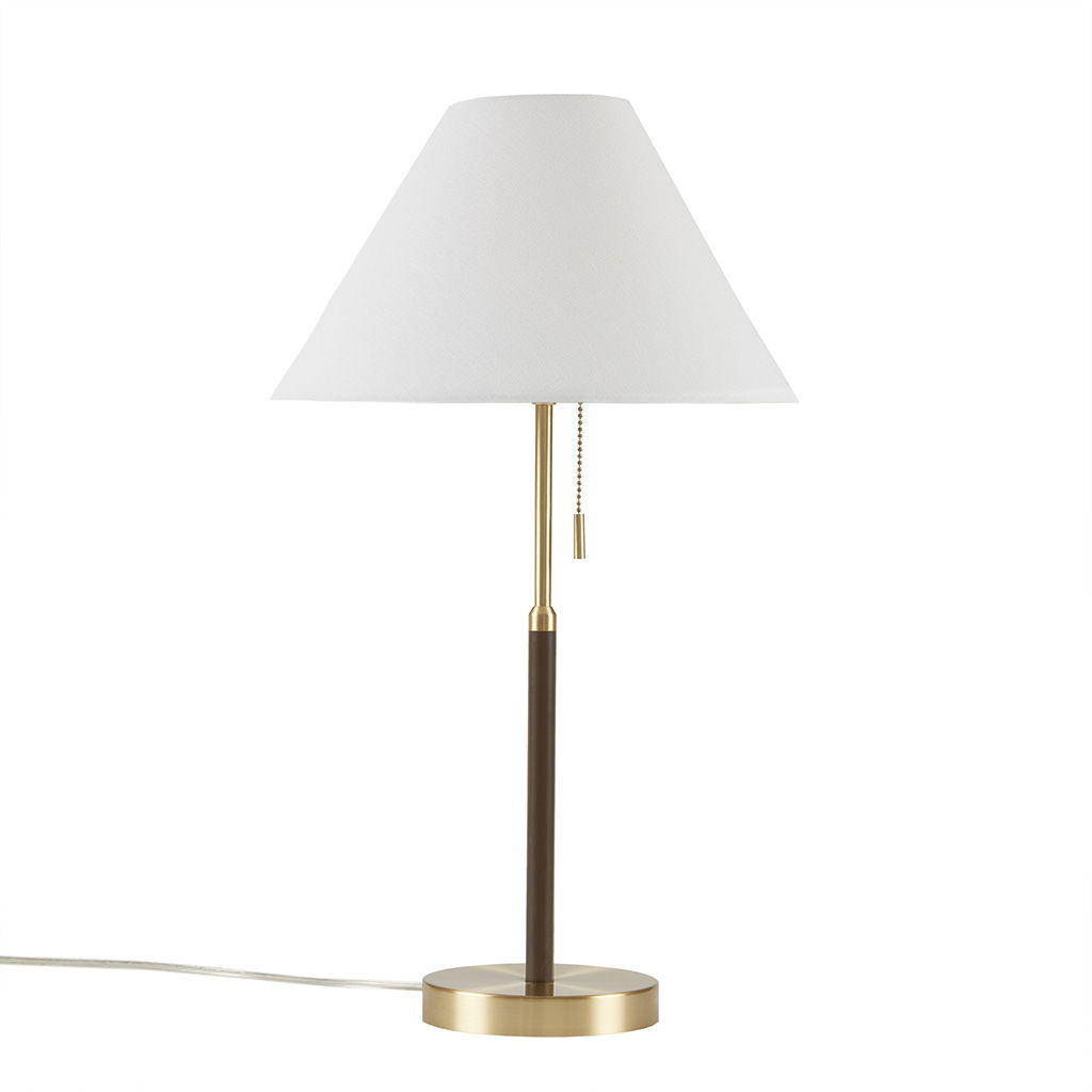Bromley - Two Tone Pull-Chain Table Lamp - Gold / Brown