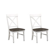 Dining Chairs (Set of 2) - Brown / White