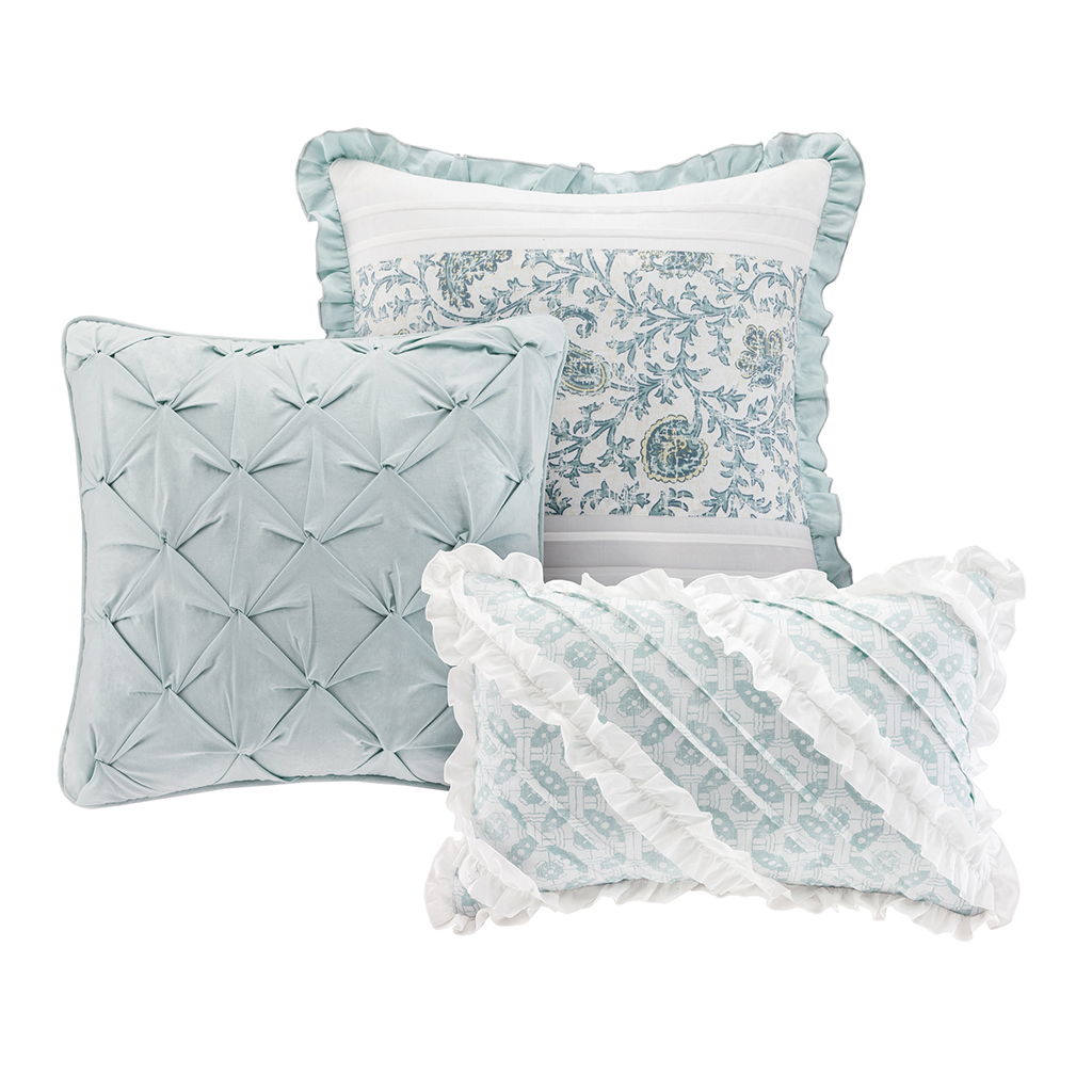 Dawn - Queen - 9 Piece Duvet Cover Set - Blue