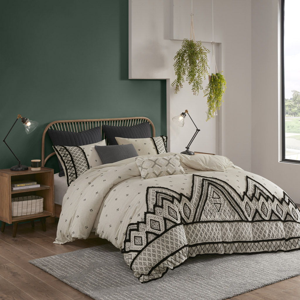 Marta - King 3 Piece Blended Duvet Cover Set - Natural