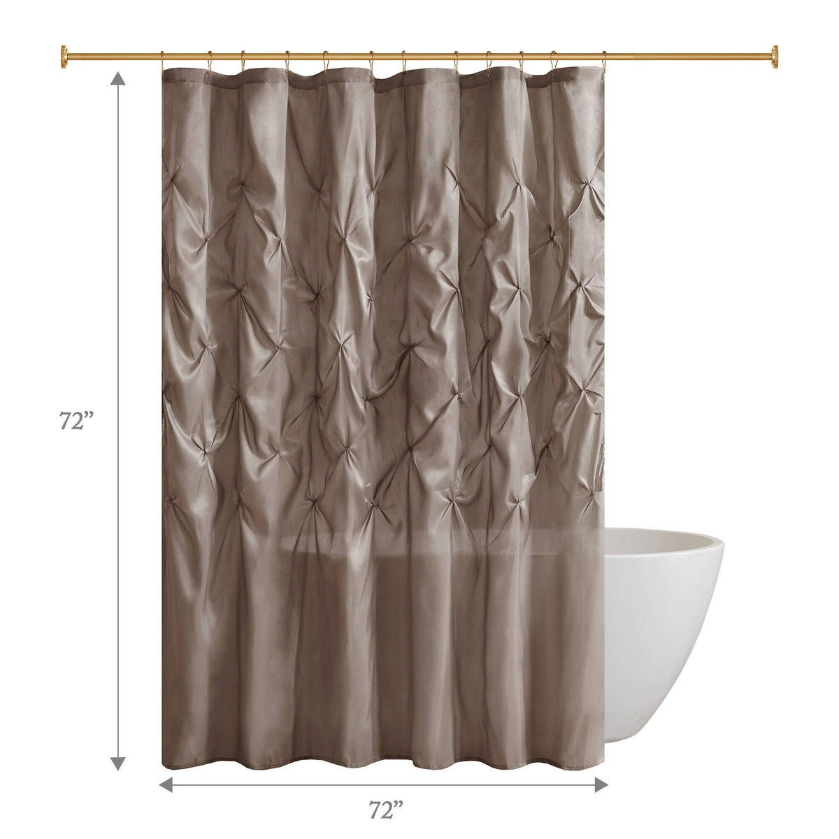 Laurel - Tufted Semi-Sheer Shower Curtain - Taupe