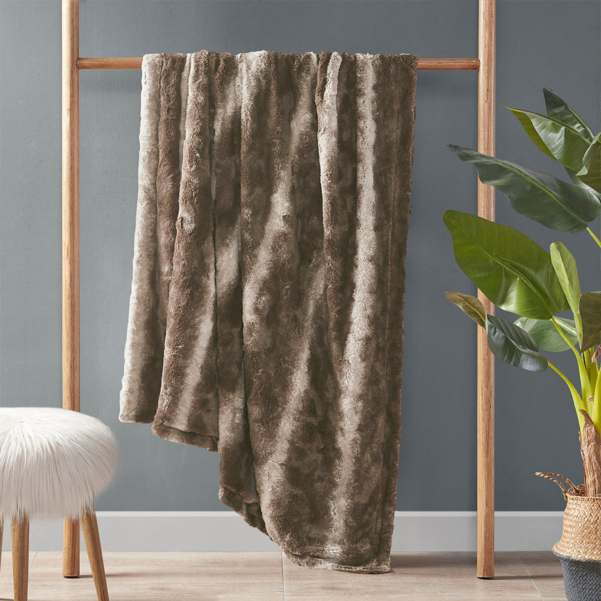 Zuri - 90" x 90" Blanket - Brown